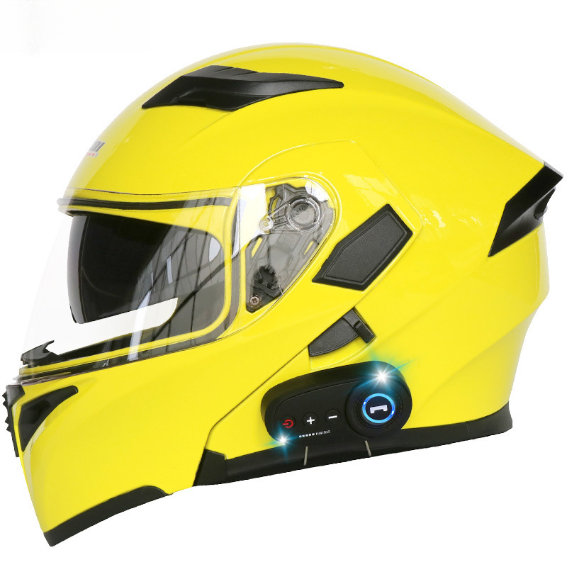 CoolQibao Electric Bluetooth Dual Lens Full Face Motorcycle Helmet With FM_autovado.com
