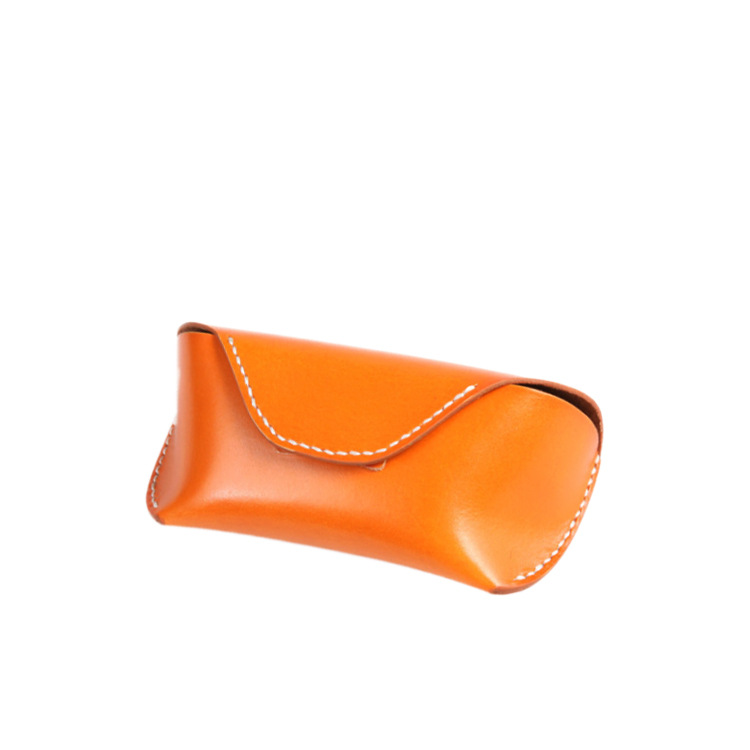 Unisex Leather glasses case cowhide sunglasses case high-grade vintage handmade glasses bag_autovado.com