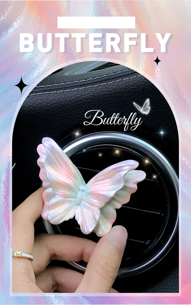 High grade butterfly air outlet decoration car aromatherapy car perfume fragrance flower diffuser stone car interior decoration_autovado.com