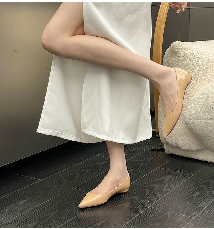 Women's shinguchi party commuter big size premium red bottom nude pointed flats_autovado.com