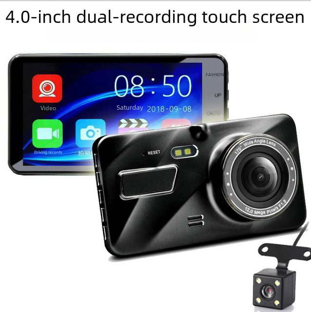 4-inch touch screen driving recorder 1080P front and rear double recording zinc alloy shell in stock hidden mirror_autovado.com