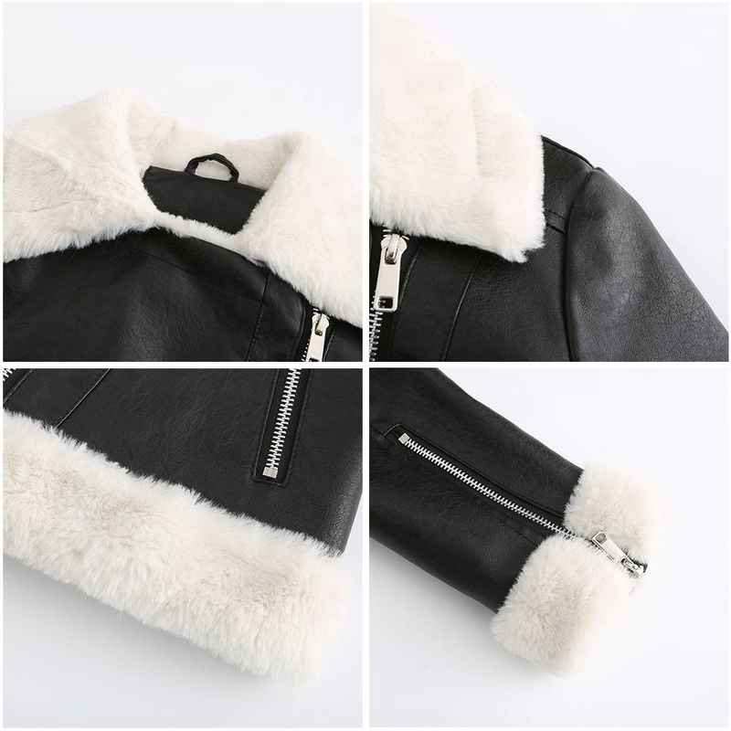 New Suede women's long-sleeved warm lapel jacket European and n commuter casual jacket_autovado.com