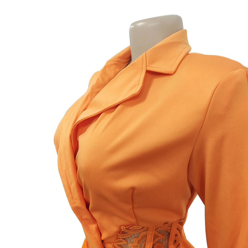 Women's fashion women's V-neck long-sleeved double-breasted tassel openwork dress_autovado.com