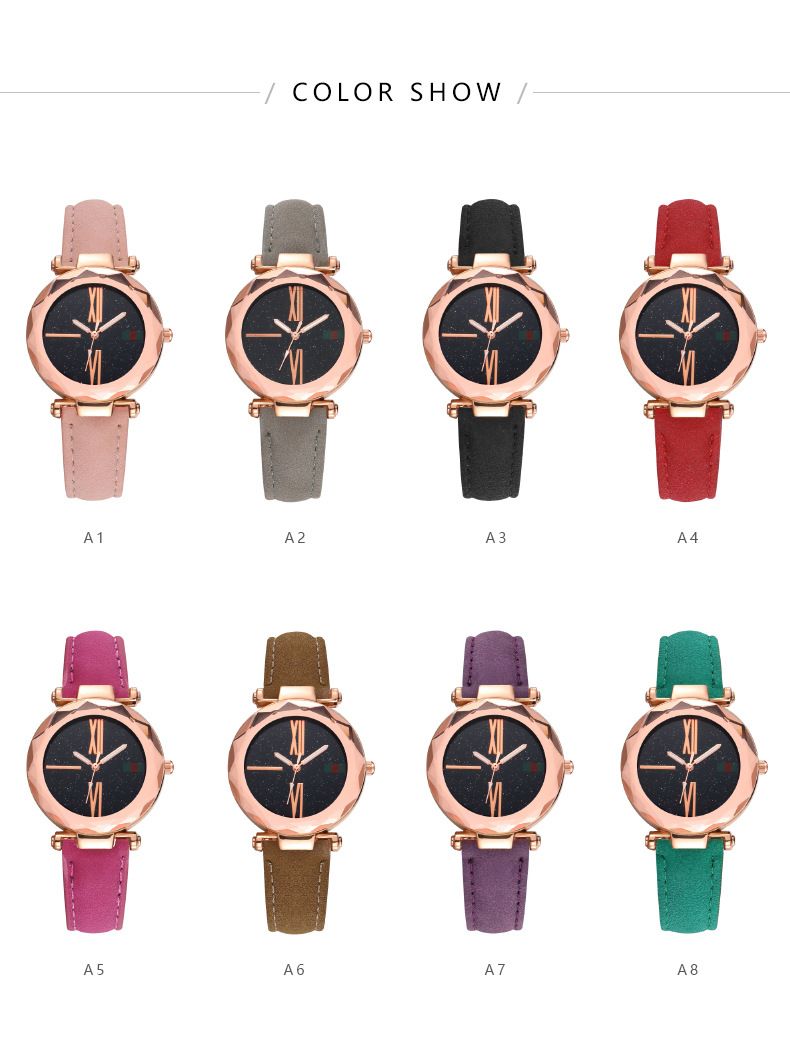 Shake the sound of the same fashion Starry Sky ladies watch women's watch belt quartz watch_autovado.com