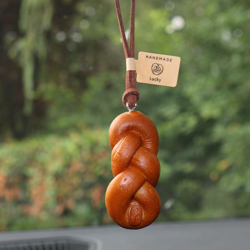 Handmade alkaline bread car pendants rearview mirror pendants creative personality car ornaments_autovado.com