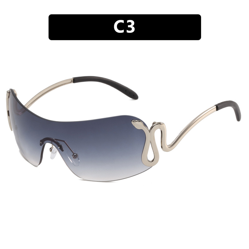 Unisex Spirit snake one-piece sunglasses Fashion personality sunglasses Fashion Y2K sunglasses_autovado.com
