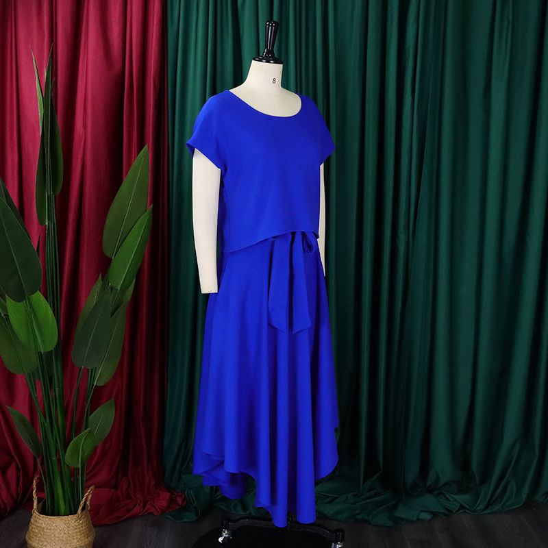 Women's Clothing plus size women's clothing 2023 new fashion temperament casual tops big swing skirt suit_autovado.com