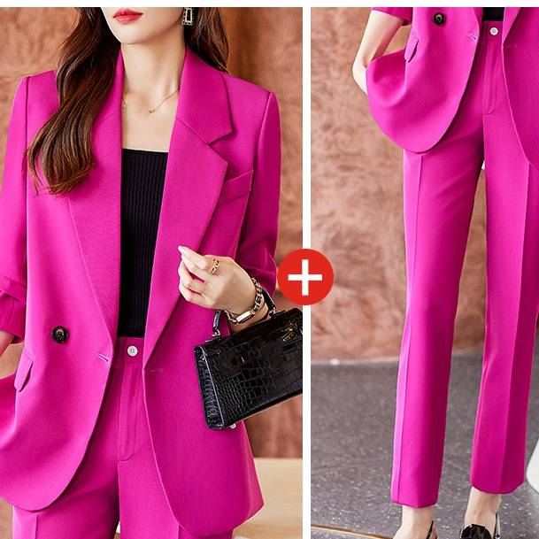 Women's Clothing Design Sense Small Suit Jacket Back Split Top Long Sleeve_autovado.com