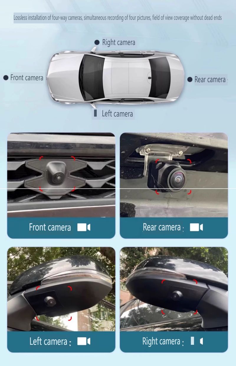 3D 360° Panoramic Camera System For New Toyota Prado - HD Night Vision Parking Assistant With 4 Channel DVR & Loop Recording_autovado.com