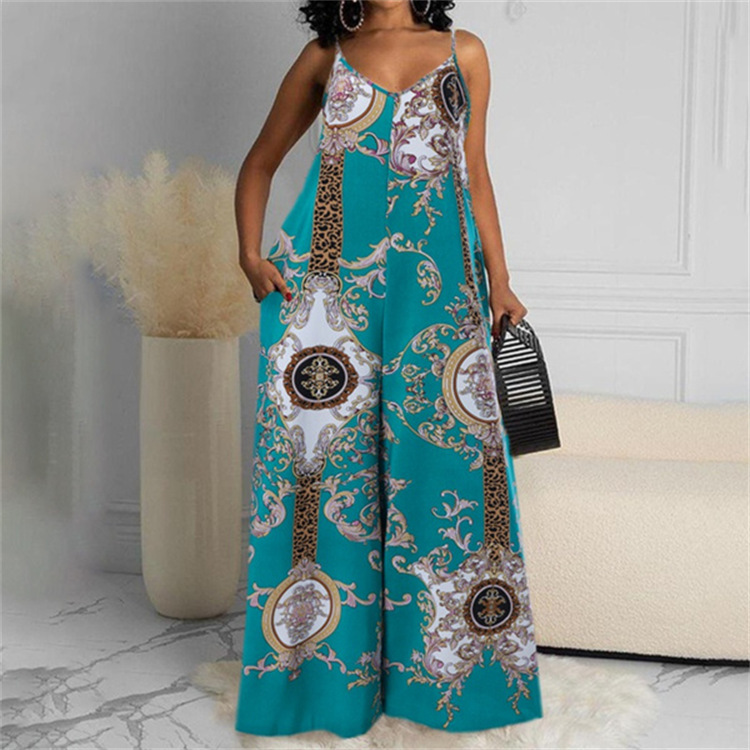 Women's Clothing new casual printed backless sexy jumpsuit_autovado.com