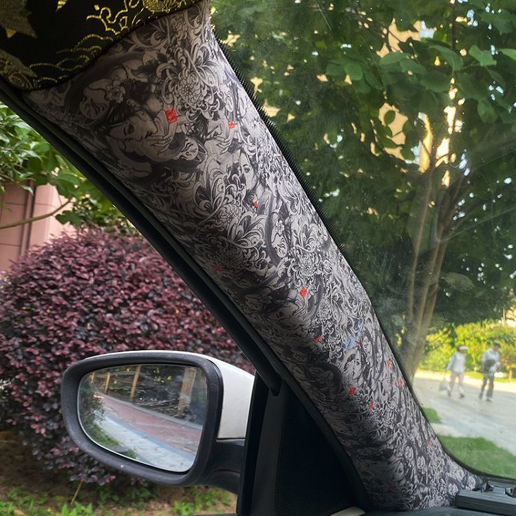 AB Pillar Self-adhesive Back Adhesive Tattoo Flower Arm Personalized Hand-painted Beauty Color Change And Interior_autovado.com