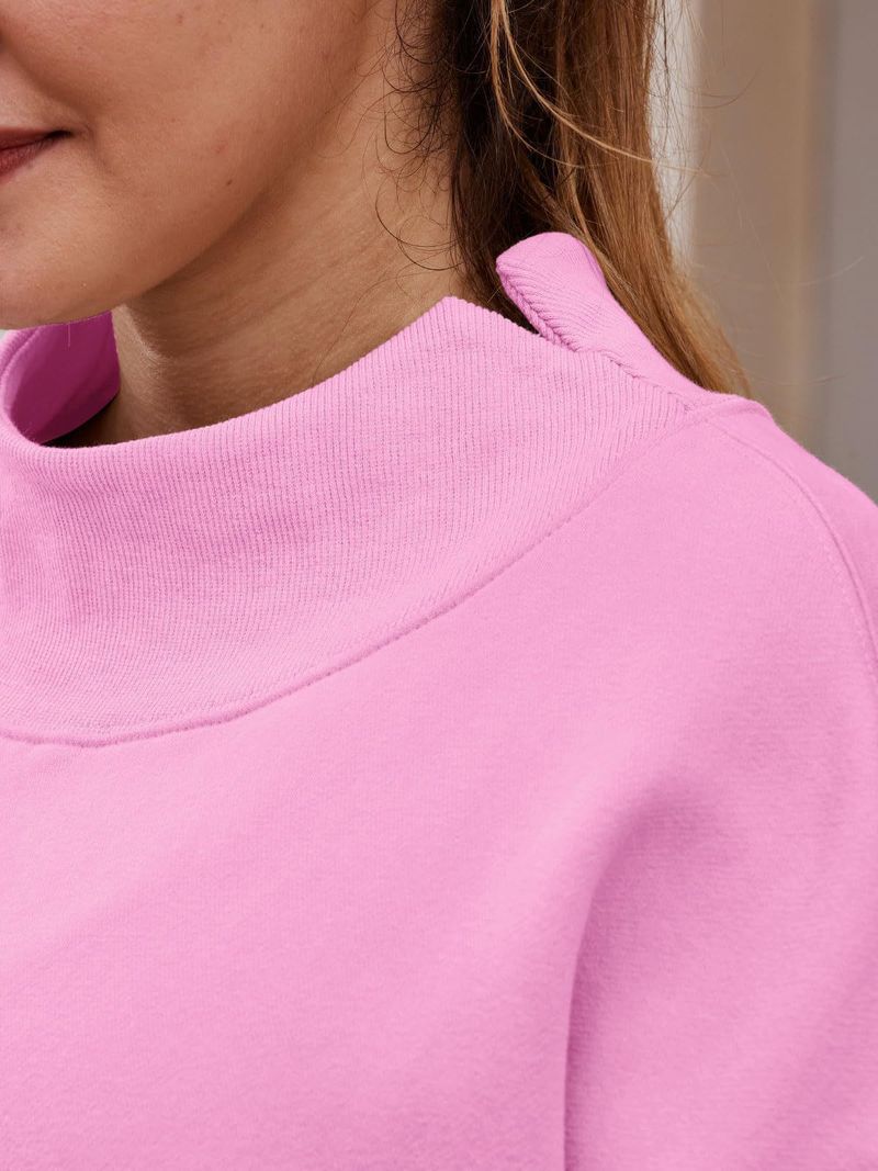Women's sweatshirt long sleeve turtleneck pullover sweatshirt casual sweatshirt fleece top_autovado.com