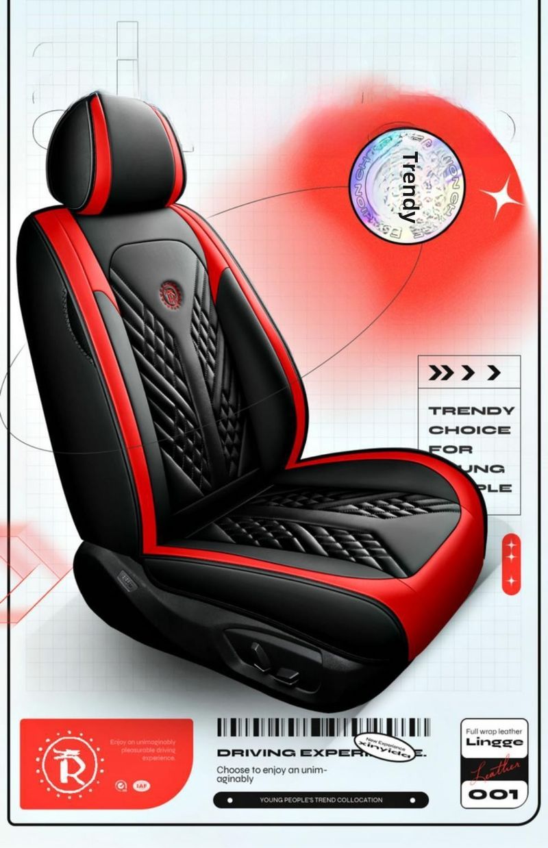 Fashion Sports Car Cushion Four Seasons Universal Full Surrounding High-end Leather Seat Cover Black and White Cushion Light Luxury Seat Cover_autovado.com