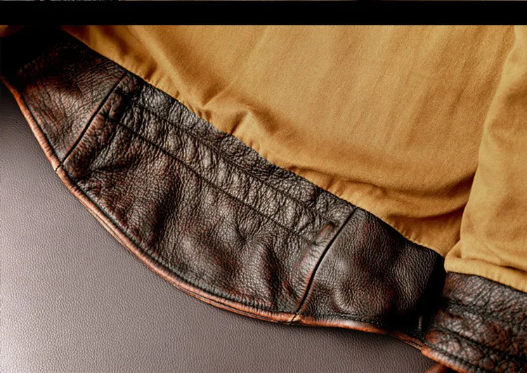 Men Genuine Leather Jacket Vintage Brown 100% Cowhide Coat Man Slim Fashion Biker Clothing Asian Size S6XL M697 Drop_autovado.com