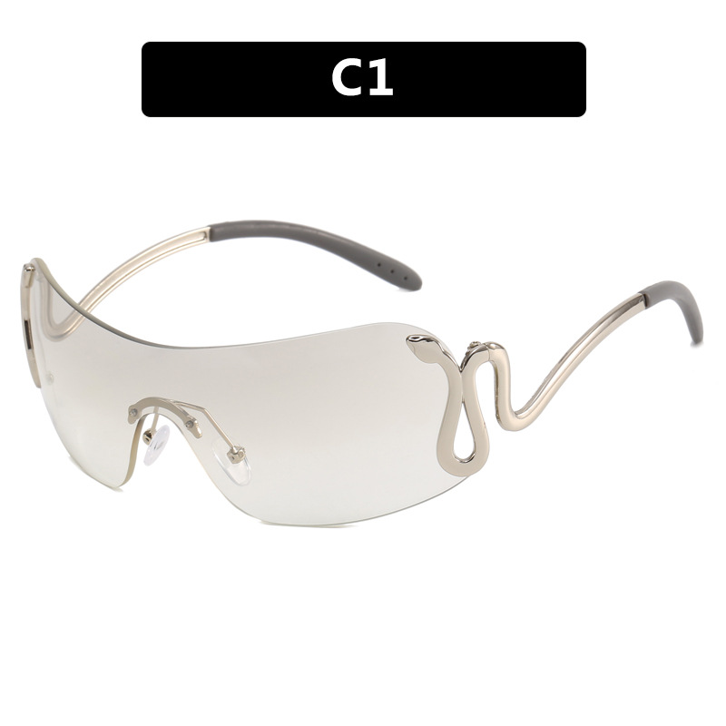 Unisex Spirit snake one-piece sunglasses Fashion personality sunglasses Fashion Y2K sunglasses_autovado.com