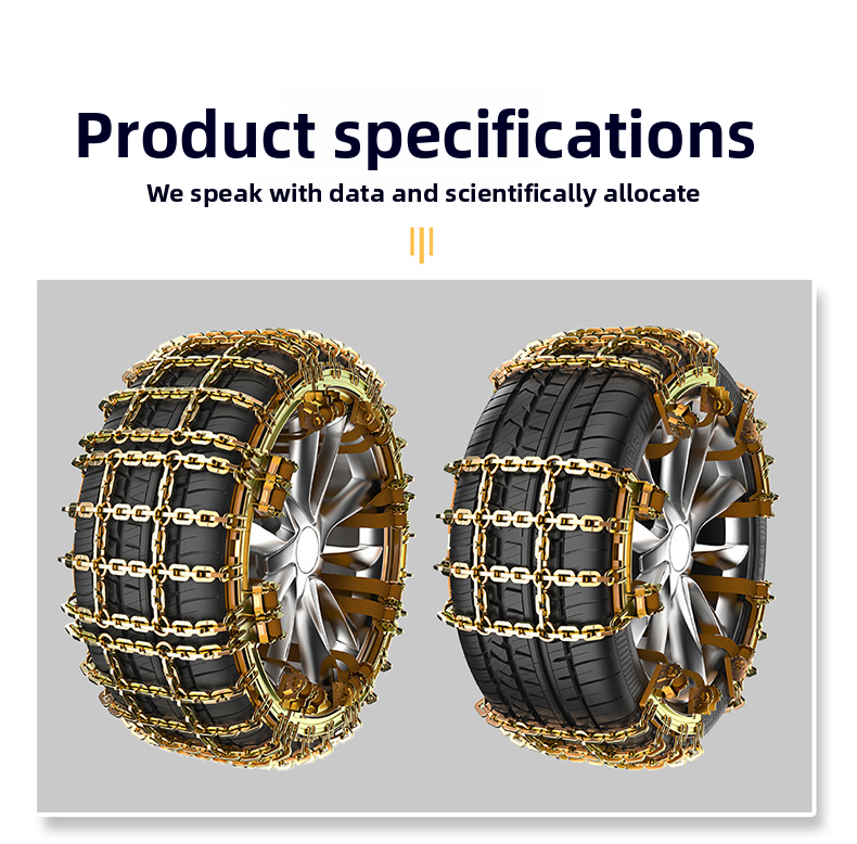 Car Tire Universal For Sedan SUV Emergency Snow Mud Manganese Steel Anti-Slip Chains Nine-Gong Style_autovado.com