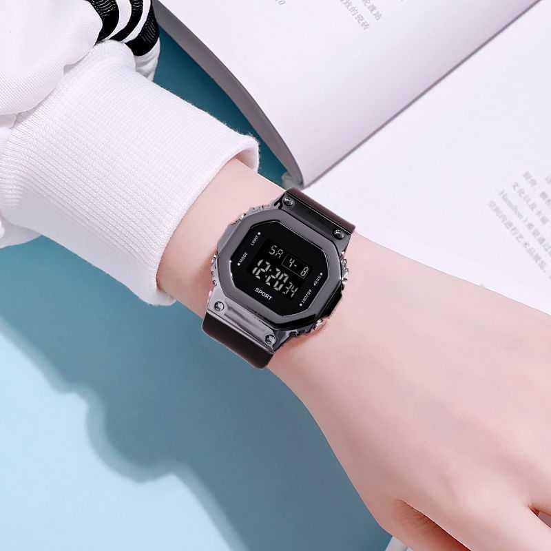 Square Digital Watch Calendar Week Night Light Alarm Clock_autovado.com