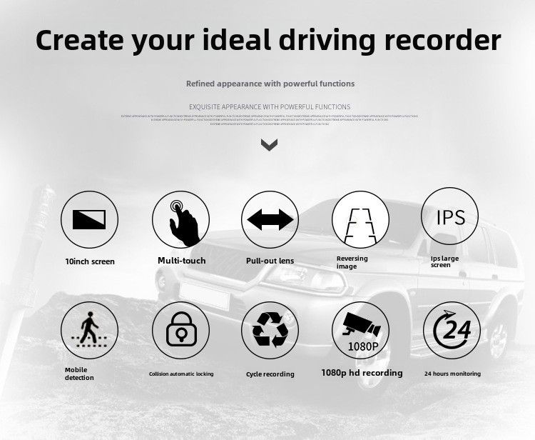 New 4K HD 10-inch 12-inch full screen streaming media rearview mirror driving recorder dual lens voice control WIFI_autovado.com