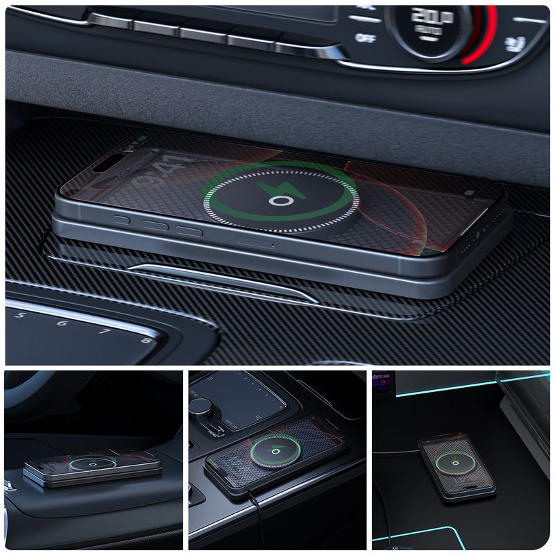 D10Mag Car Wireless Charger With Anti-Slip Mat For Magnetic Phones_autovado.com