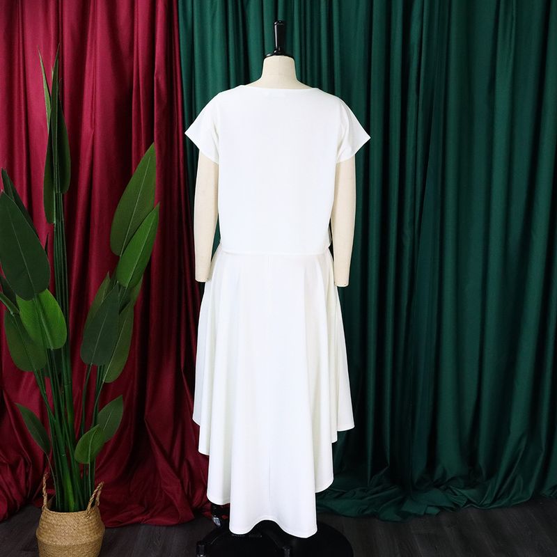 Women's Clothing plus size women's clothing 2023 new fashion temperament casual tops big swing skirt suit_autovado.com
