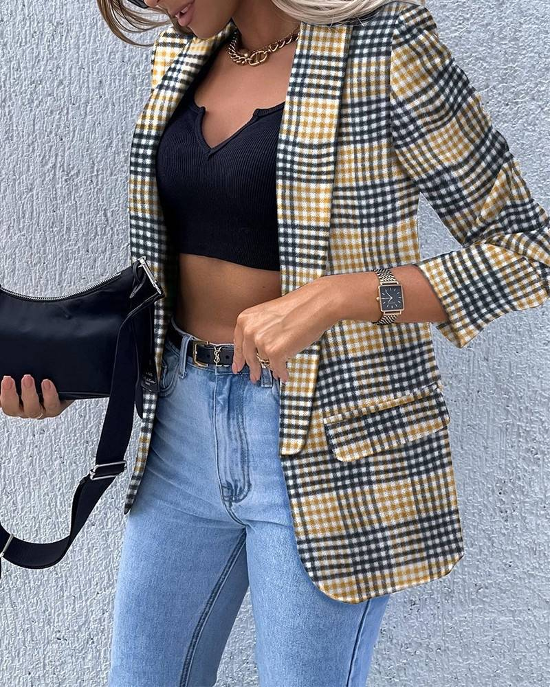 Women's Clothing new style long sleeved fashion sexy printed suit jacket_autovado.com