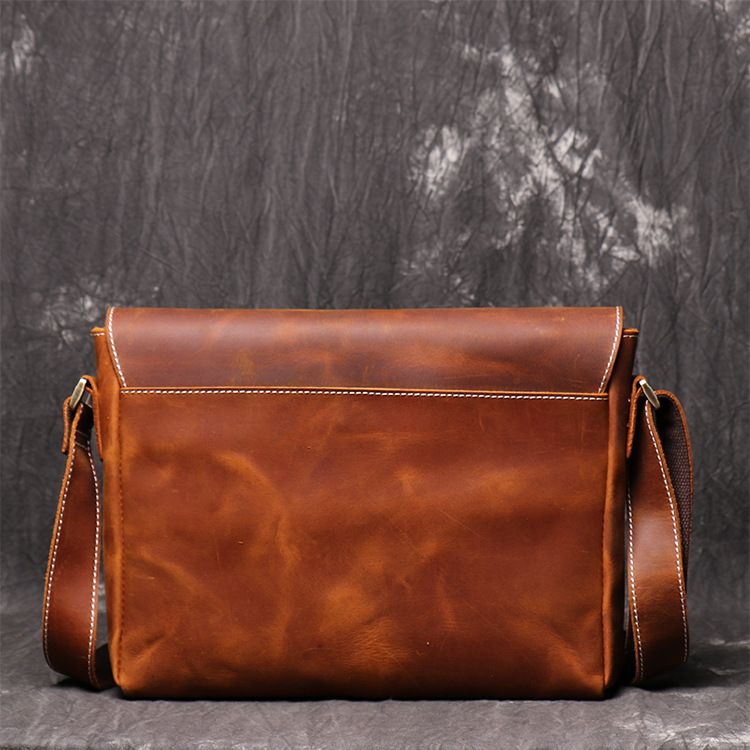 Men's Shoulder Bag New Vintage Genuine Leather Men's Bag Handmade Women's Cowhide Crossbody Bag Crazy Horse Leather Simple and High end Feeling_autovado.com