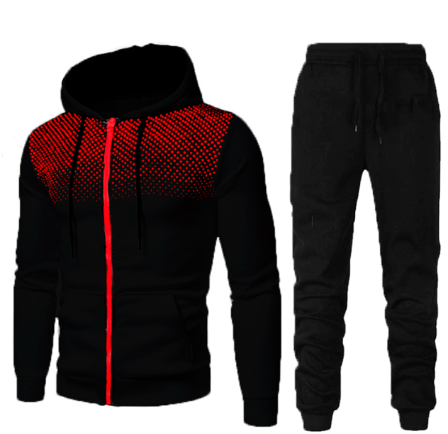 Men's Clothing Autumn and Winter New Men's Casual Cardigan Hooded Sweater 3D Printed Youth Men's Jacket Set_autovado.com
