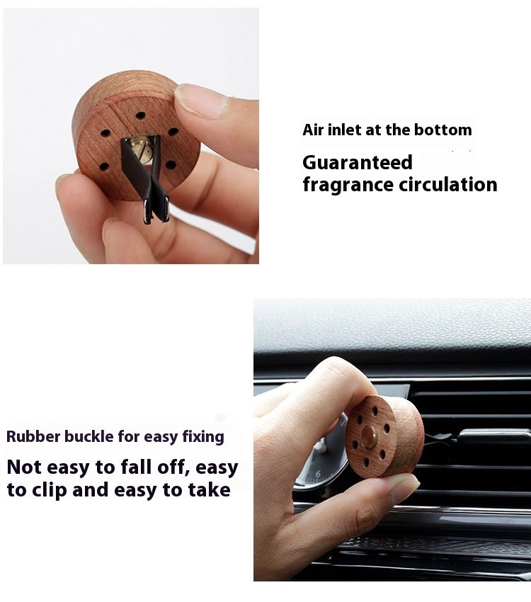New Perfume Solid Wood Vehicle Mounted Air Outlet Diffuser Creative Car Fragrance Essential Oil Fragrance Folder Essential Oil Fragrance Stone_autovado.com