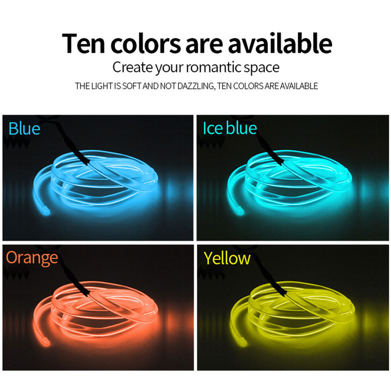 Car Ambient Light Decorative Eye-catching DIY Car Interior LED Wiring Neon Light Strip for Bike_autovado.com