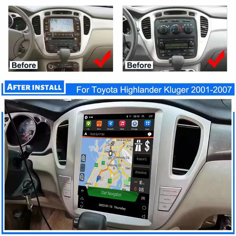 Suitable for Toyota Highlander Android Navigator 12.1 inch Car Audio GPS Navigation_autovado.com