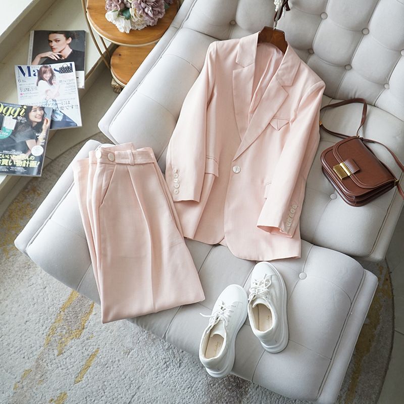 Women's Clothing warm spring healing color shimmer texture pieces heavy industry slim silhouette suit_autovado.com