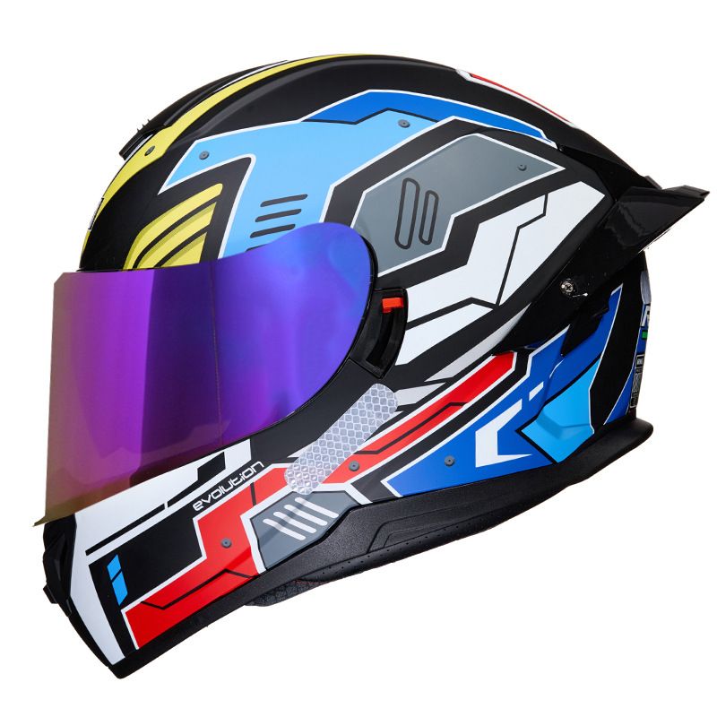 DOT Certified Motorcycle Helmet With Dual Visor & Bluetooth – Full Face ABS Helmet For Men & Women – UV Protection & Aerodynamic Design_autovado.com