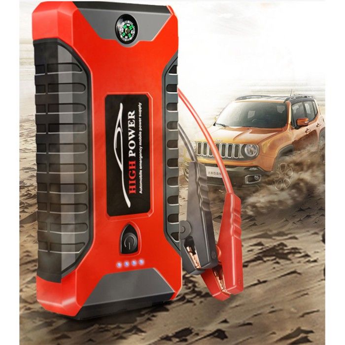 CAR JUMP STARTER 12V POWER BANK 10000MAH 4 USB JX27 - BLACK/RED_autovado.com