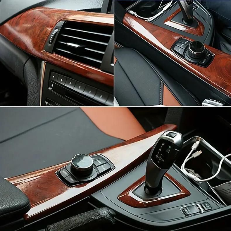 High-end Interior Car Color Change Glossy Peach Wood Grain Center Console Film Modification Renovation Sticker_autovado.com