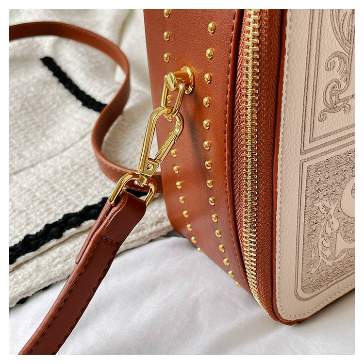 Niche Design Embroidered Vintage Style Letter Handbag Shoulder Crossbody Women's Bag_autovado.com