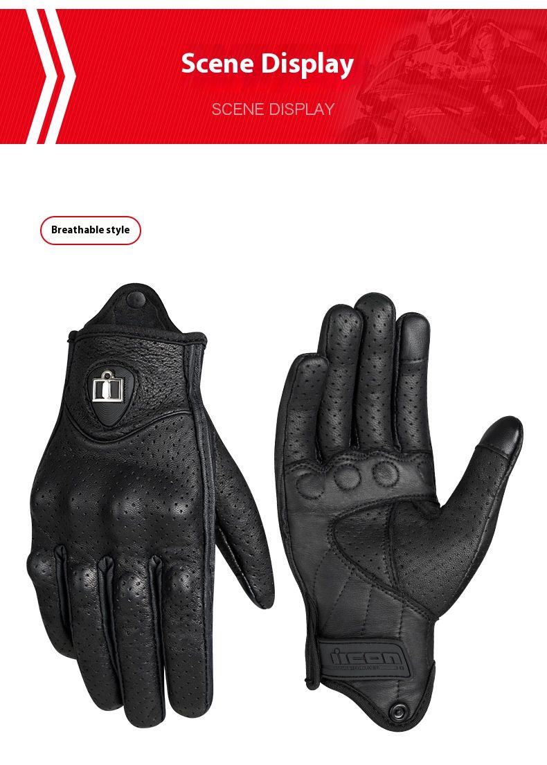 Motorcycle Gloves – Premium Lambskin & Cowhide (Windproof/Touchscreen/Breathable, All-Season Riding, M/L/XL, Black/Yellow)_autovado.com