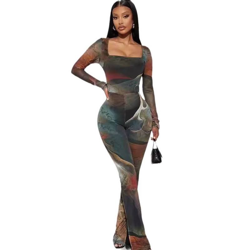 New four-season wearable sexy long-style mesh jumpsuit_autovado.com
