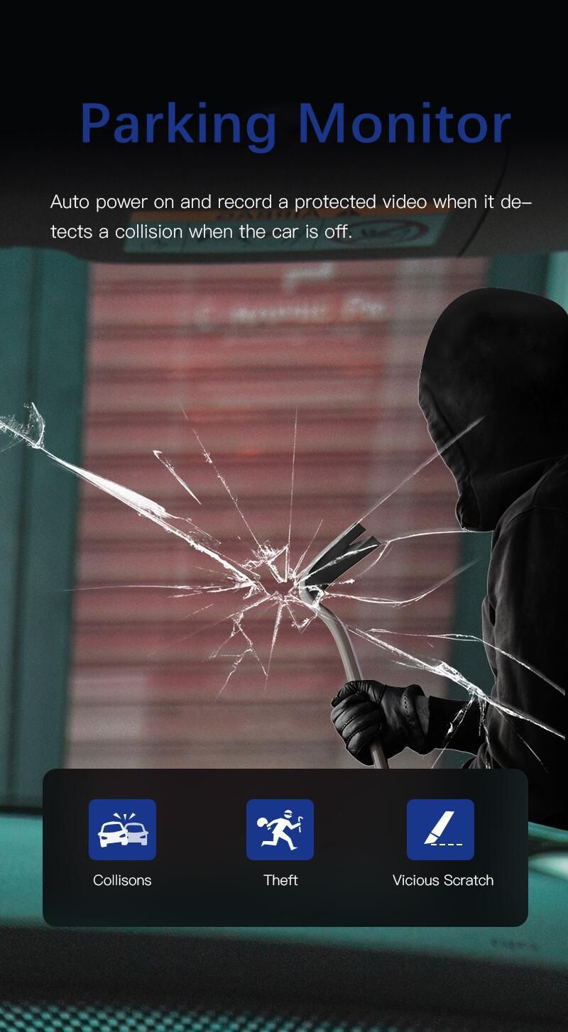 new V20 three-record driving recorder 1080p night vision three-lens WIFI recorder reversing visual_autovado.com