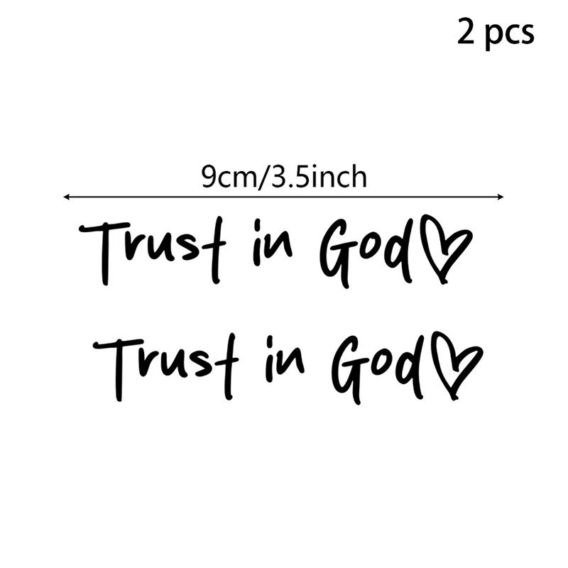 2 pack Trust in god car rearview mirror makeup mirror life faith decorative stickers_autovado.com