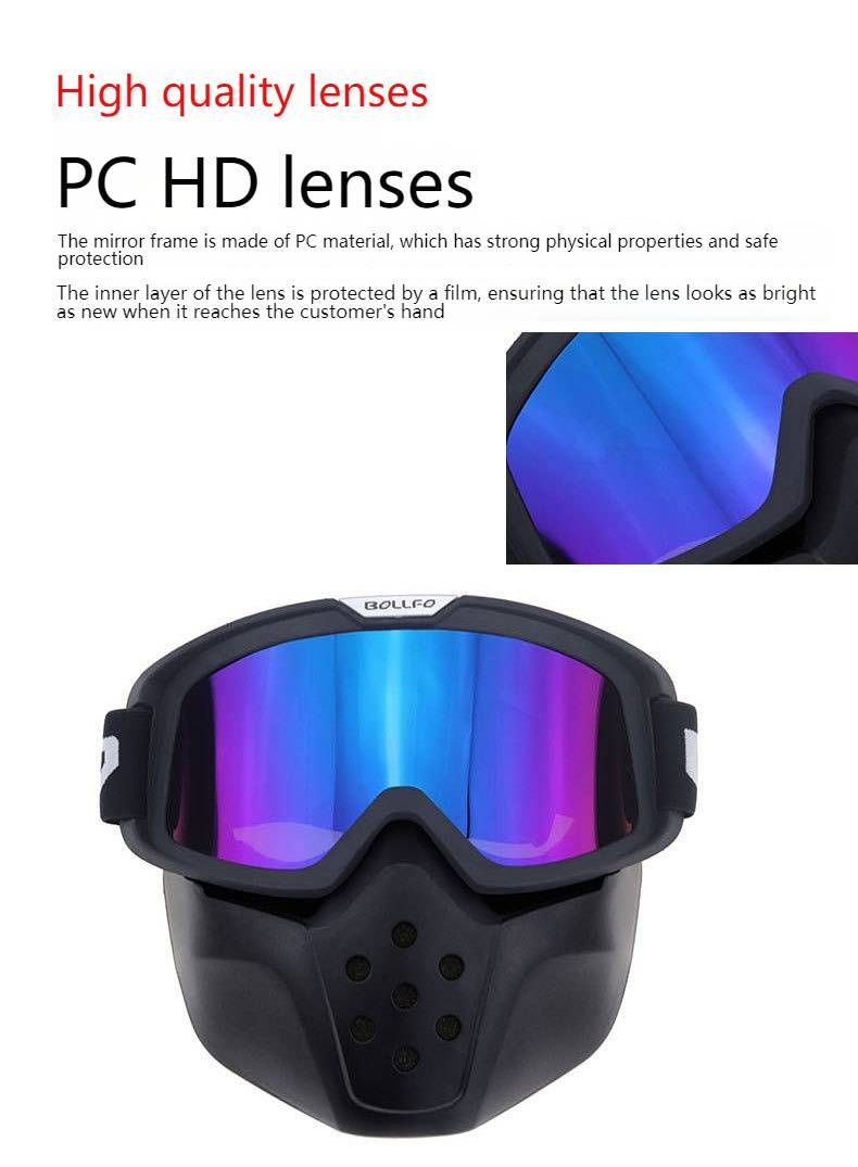 Retro Motorcycle Goggles – Anti-Fog, UV Protection, Interchangeable Lenses – Off-Road, Motocross, Cycling – Durable PC Frame_autovado.com
