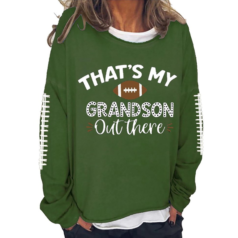 Women's Clothing Autumn and Winter Women's Clothing Digital Football Print Round Neck Long Sleeve Casual Sweater_autovado.com