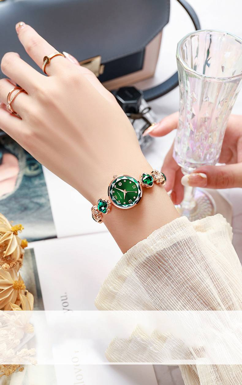 Women's Watch Four-leaf Clover Charm Quartz Bracelet Watch Luxury Rhinestone Analog Stainless Steel Waterproof Wrist Watch _autovado.com