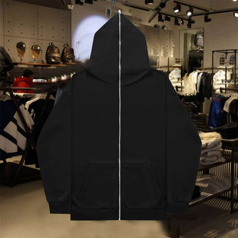 Men's Clothing Solid color sweatshirt zipper hoodie blank cardigan zipper hoodie sweatshirt spot_autovado.com