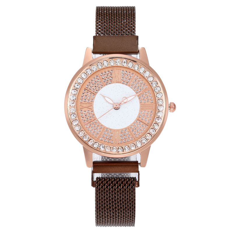 Diamond-embedded Fashion Women's Watch quartz watch lazy iron-absorbing magnetic iron-absorbing stone women's watch_autovado.com