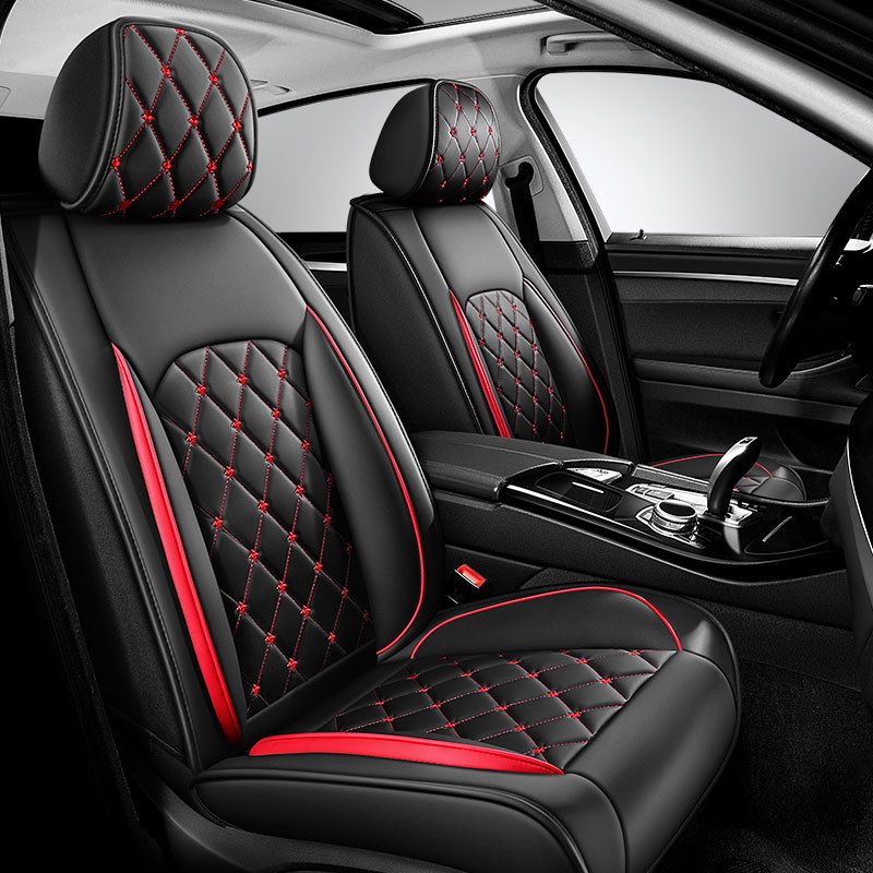 New Crown All-inclusive Full Leather Diamond Four Seasons Car Cushion Four Seasons Universal Dog Head Cartoon Car Seat Cover_autovado.com