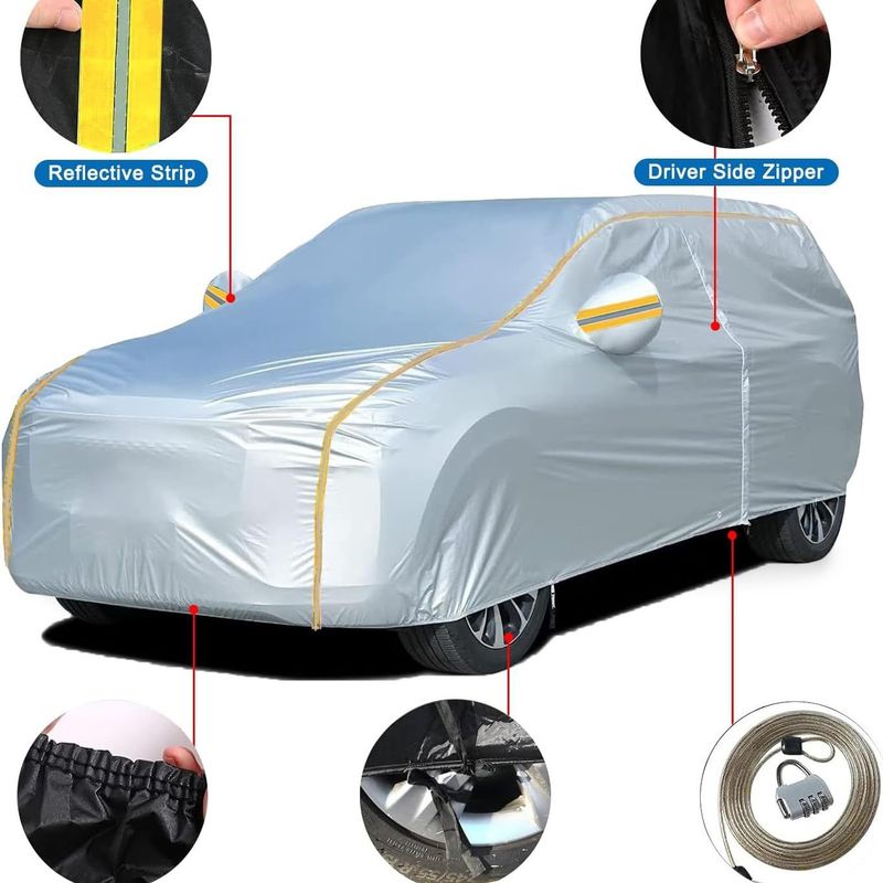 Cover Thickened Rainproof Sunproof Anti-Aging Car Clothing Four Seasons Snowproof Peva Black Silver Hot Selling Sedan_autovado.com