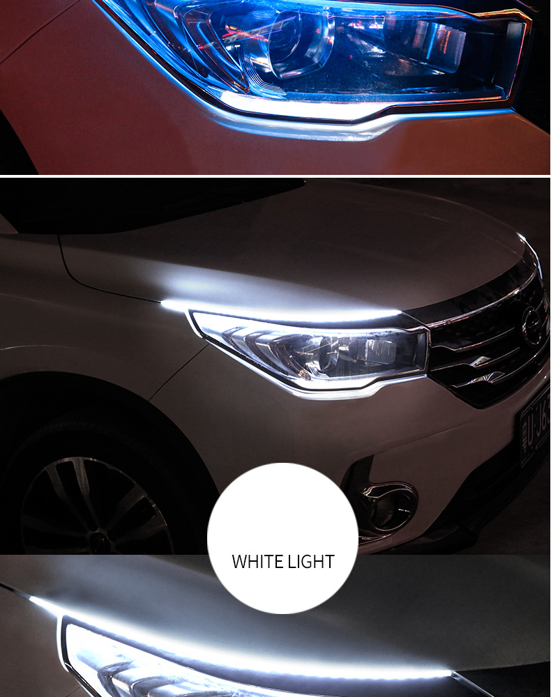 Daytime running light water turn light Universal Light guide strip car modification decorative light strip led super bright light strip_autovado.com
