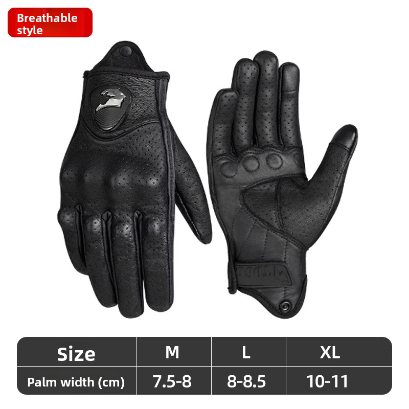 Accessories Riding Genuine Leather Gloves For Men Carbon Fiber Electric Bike Motorcycle Protective Gear Summer Anti-drop_autovado.com