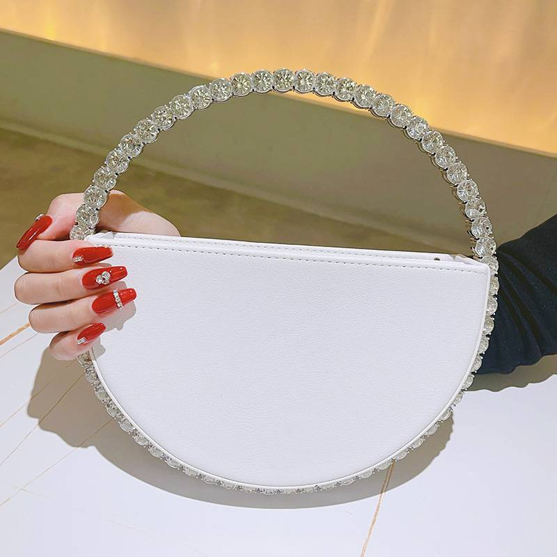 Round Crystal Diamond Bag Sparkling Clutch Bag Internet Celebrity Same Purse Little Fairy Bag Girl Small Bag_autovado.com