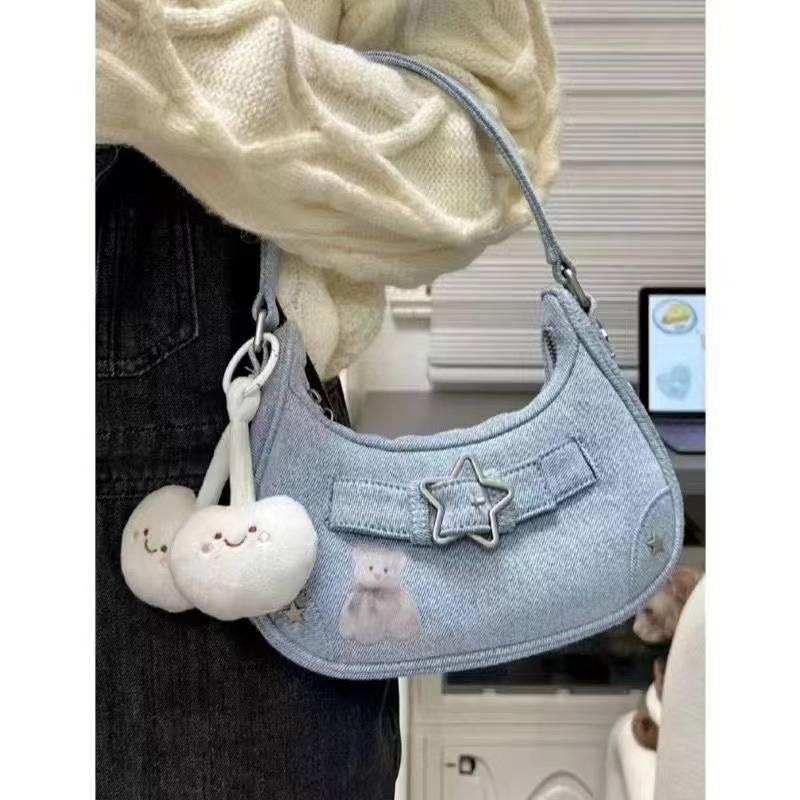 New Baguette Bag For Women Trendy Y2K Underarm Bag Popular PU Leather Star Clasp Shoulder Bag_autovado.com